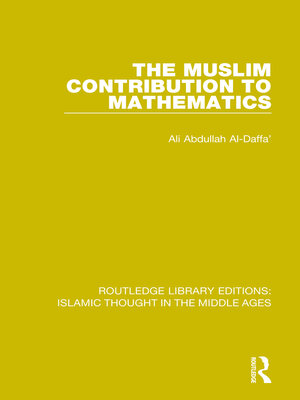cover image of The Muslim Contribution to Mathematics